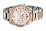 Michael Kors Brecken Chronograph White Dial Two Tone Steel Strap Watch For Women - MK6368 Authentic Buy Shop Now