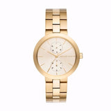 Michael Kors Garner Quartz Gold Dial Gold Steel Strap Watch For Women - MK6408 Authentic Buy Shop Now