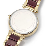 Michael Kors Parker Mother of Pearl Red Dial Two Tone Steel Strap Watch for Women - MK6427 Authentic Buy Shop Now