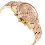 Michael Kors Ritz Chronograph Rose Dial Two Tone Steel Strap Watch for Women - MK6475 Authentic Buy Shop Now