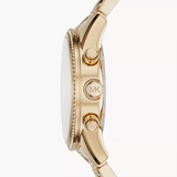 Michael Kors Ritz Chronograph Gold Dial Gold Steel Strap Watch For Women - MK6484 Authentic Buy Shop Now