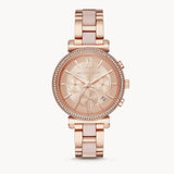 Michael Kors Sofie Chronograph Rose Gold Dial Rose Gold Steel Strap Watch For Women - MK6560 Authentic Buy Shop Now