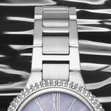 Michael Kors Taryn Mother of Pearl Purple Dial Silver Steel Strap Watch For Women - MK6562 Authentic Buy Shop Now