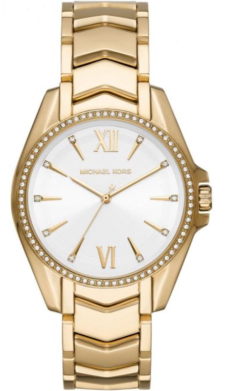 Michael Kors Whitney Three-Hand White Dial Gold Steel Strap Watch For Women - MK6693 Authentic Buy Shop Now