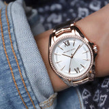 Michael Kors Whitney Quartz White Dial Rose Gold Steel Strap Watch For Women - MK6694 Authentic Buy Shop Now