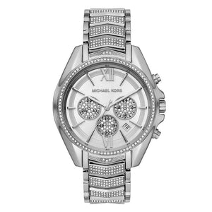 Michael Kors Whitney Chronograph Crystals Silver Dial Silver Steel Strap Watch For Women - MK6728 Authentic Buy Shop Now