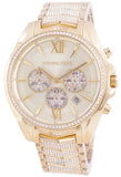 Michael Kors Whitney Chronograph Gold Dial Gold Steel Strap Watch For Women - MK6729 Authentic Buy Shop Now