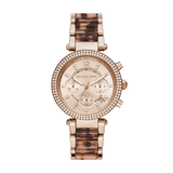 Michael Kors Parker Chronograph Rose Gold Dial Two Tone Steel Strap Watch For Women - MK6832 Authentic Buy Shop Now