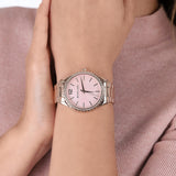 Michael Kors Layton Three Hand Pink Dial Rose Gold Steel Strap Watch For Women - MK6848 Authentic Buy Shop Now