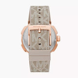 Michael Kors Sidney Chronograph White Dial Beige Leather Strap Watch For Women - MK6949 Authentic Buy Shop Now