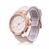 Michael Kors Sidney Chronograph White Dial Beige Leather Strap Watch For Women - MK6949 Authentic Buy Shop Now