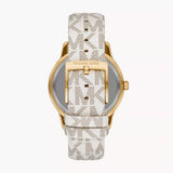 Michael Kors Tibby Multifunction Silver Dial White Leather Strap Watch For Women - MK6967 Authentic Buy Shop Now
