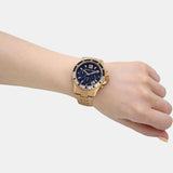 Michael Kors Everest Chronograph Blue Dial Gold Steel Strap Watch For Women - MK6971 Authentic Buy Shop Now