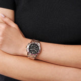 Michael Kors Everest Chronograph Black Dial Rose Gold Steel Strap Watch for Women - MK6972 Authentic Buy Shop Now