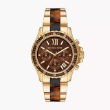 Michael Kors Everest Chronograph Brown Dial Two Tone Steel Strap Watch For Women - MK6973 Authentic Buy Shop Now
