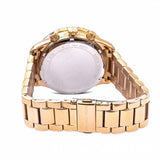 Michael Kors Layton Chronograph Gold Dial Gold Steel Strap Watch For Women - MK6977 Authentic Buy Shop Now