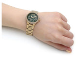 Michael Kors Camille Multifunction Green Dial Gold Steel Strap Watch For Women - MK6981 Authentic Buy Shop Now