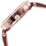 Michael Kors Parker Chronograph Red Dial Red Leather Strap Watch For Women - MK6986 Authentic Buy Shop Now