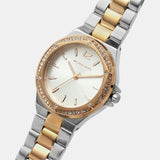 Michael Kors Lennox Three Hand Quartz Silver Dial Two Tone Steel Strap Watch For Women - MK6989 Authentic Buy Shop Now