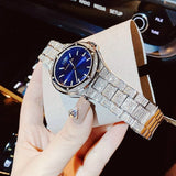 Michael Kors Lennox Three Hand Blue Dial Silver Steel Strap Watch For Women - MK6990 Authentic Buy Shop Now