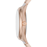 Michael Kors Janelle Three Hand Rose Gold Dial Two Tone Steel Strap Watch For Women - MK7134 Authentic Buy Shop Now