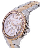 Michael Kors Everest Chronograph White Dial Two Tone Steel Strap Watch For Women - MK7214 Authentic Buy Shop Now