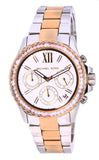 Michael Kors Everest Chronograph White Dial Two Tone Steel Strap Watch For Women - MK7214 Authentic Buy Shop Now
