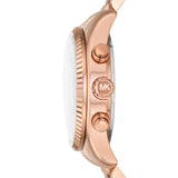Michael Kors Lexington Chronograph Grey Dial Rose Gold Steel Strap Watch For Women - MK7217 Authentic Buy Shop Now
