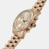 Michael Kors Lexington Chronograph Grey Dial Rose Gold Steel Strap Watch For Women - MK7217 Authentic Buy Shop Now