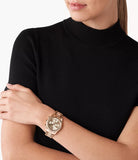 Michael Kors Lexington Chronograph Grey Dial Rose Gold Steel Strap Watch For Women - MK7217 Authentic Buy Shop Now