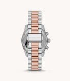 Michael Kors Lexington Chronograph Rose Gold Dial Two Tone Steel Strap Watch For Women - MK7219 Authentic Buy Shop Now