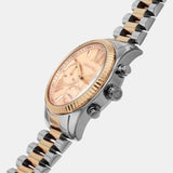 Michael Kors Lexington Chronograph Rose Gold Dial Two Tone Steel Strap Watch For Women - MK7219 Authentic Buy Shop Now