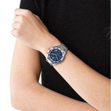 Michael Kors Everest Chronograph Blue Dial Silver Steel Strap Watch For Women - MK7237 Authentic Buy Shop Now