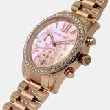 Michael Kors Lexington Chronograph Rose Gold Dial Rose Gold Steel Strap Watch for Women - MK7242 Authentic Buy Shop Now