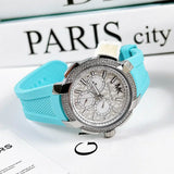 Michael Kors Sidney Multifunction Analog White Dial Turquoise Silicone Strap Watch For Women - MK7246 Authentic Buy Shop Now