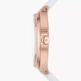 Michael Kors Lennox Three-Hand Crystals Dial White Silicone Strap Watch For Women - MK7248 Authentic Buy Shop Now