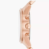 Michael Kors Parker Three-Hand Mother of Pearl White Dial Rose Gold Steel Strap Watch For Women - MK4695 Authentic Buy Shop Now