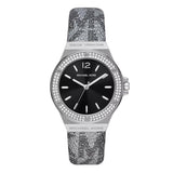 Michael Kors Lennox Quartz Black Dial Grey Leather Strap Watch For Women - MK7309 Authentic Buy Shop Now