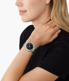 Michael Kors Lennox Quartz Black Dial Grey Leather Strap Watch For Women - MK7309 Authentic Buy Shop Now