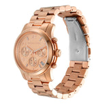 Michael Kors Runway Chronograph Rose Gold Dial Rose Gold Steel Strap Watch For Women - MK7324 Authentic Buy Shop Now