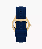 Michael Kors Lennox Three Hand White Dial Blue Silicone Strap Watch For Women - MK7333 Authentic Buy Shop Now