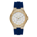 Michael Kors Lennox Three Hand Crystals Silver Dial Black Silicone Strap Watch For Women - MK7247 Authentic Buy Shop Now