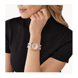 Michael Kors Runway Analog Crystals Rose Gold Dial Two Tone Steel Strap Watch for Women - MK7355 Authentic Buy Shop Now