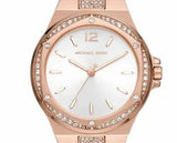 Michael Kors Lennox Three-Hand Silver Dial Rose Gold Steel Strap Watch For Women - MK7362 Authentic Buy Shop Now
