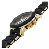 Michael Kors Runway Chronograph Black Dial Black Silicone Strap Watch For Women - MK7385 Authentic Buy Shop Now