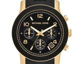 Michael Kors Runway Chronograph Black Dial Black Silicone Strap Watch For Women - MK7385 Authentic Buy Shop Now