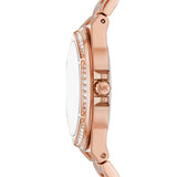 Michael Kors Lennox Three Hand Rose Gold Dial Rose Gold Steel Strap Watch For Women - MK7230 Authentic Buy Shop Now