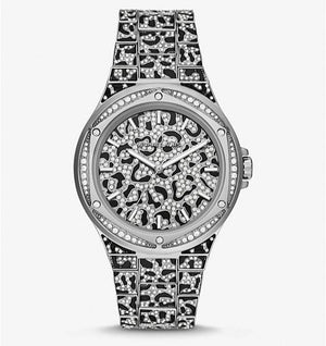 Michael Kors Lennox Analog Crystals Silver Dial Silver Steel Strap Watch For Women - MK7408 Authentic Buy Shop Now