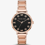 Michael Kors Addyson Quartz Black Dial Gold Steel Strap Watch for Women - MK7416 Authentic Buy Shop Now