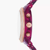 Michael Kors Runway Chronograph Red Dial Red Steel Strap Watch for Women - MK7425 Authentic Buy Shop Now
